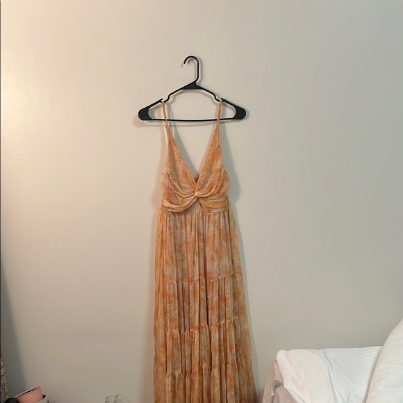 Astr the label Orange Ruched Gown - Picture 2 of 4